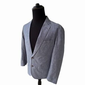 J. Crew Ludlow Blazer Jacket Size 40S Mens Blue Linen Cotton Blend Melange NWT